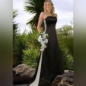 Aspeed Formal Maxi Dress Black/White Size Large.
